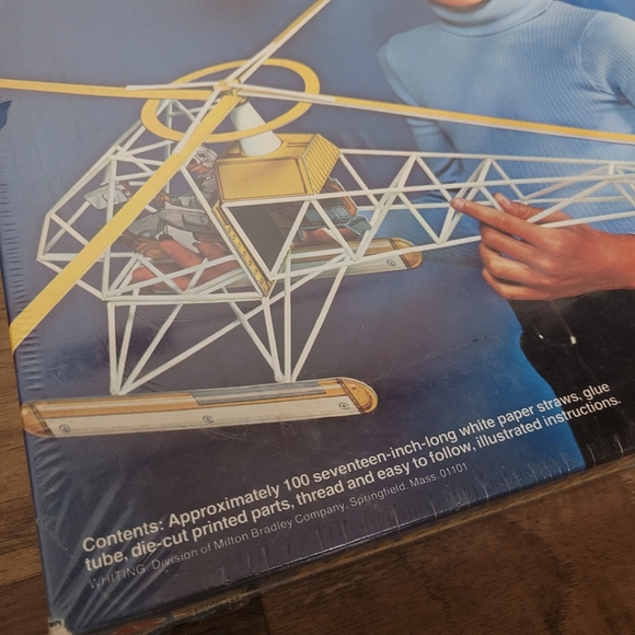 Nib! Vintage Mammoth Models Straw Craft Airplane & Helicopter 1976 Sealed - Picture 2 of 6